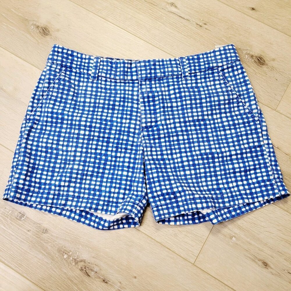 Tommy Hilfiger Women's Short Shorts Size 6 Blue White Checks Cotton